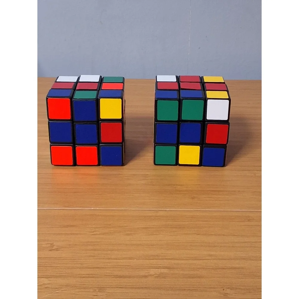 Vintage 1980s Rubik's Cube Set, 2 PG.CO Cubes & A Simple Solution Book. Lot Of 3